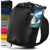 Nordlight Dry Bag Sacca Impermeabile + Custodia per Cellulare + Chiusura Arrotolabile, Tracolla | Zaino Impermeabile Sacca Stagna Borsa | Spiaggia, Canoa, SUP, Immersioni - Nero, 5 Litri