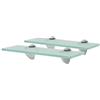 KUPTYERFG Set di 2 mensole sospese in vetro, 30 x 20 cm, trasparenti, 8 mm | Moderni ripiani in vetro per bagno, soggiorno e camera da letto, con morsetti in zinco per un montaggio stabile a parete.