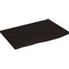 Qnhdfrt Ripiano Legno Massello Rovere Scuro 60x40x2 cm Bordo Vivo