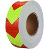 Reemky Sicurezza Riflettente Pericolo AVVERTENZA Freccia nastro Riflettore Adesivi rosso e giallo (lunghezza opzionale) 2x 9.8ft(5CMx3M)