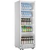 METRO Professional Frigorifero per bevande in acciaio/alluminio, porta in vetro con serratura e chiave, 4 ripiani regolabili, 180 W, illuminazione a LED (Bianco, 347 L)
