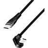 LogiLink Cavo connettore USB 2.0 Type-C - USB C maschio (angolo 180°) a USB-C maschio (dritta) - nero - 2m