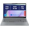 Lenovo IdeaPad Slim 3 Gen 8 Laptop 15,6 FHD Intel Core i5-13420H, 16GB RAM, 1TB SSD, Wi-Fi 6, Win11 Home, Office di test QWERTY spagnolo, grigio, 3 mesi di Xbox Game Pass incluso
