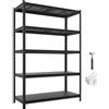 VEVOR Scaffale per Garage, Scaffale in Metallo Portaoggetti, 5 Ripiani Regolabili, Capacità 1360,8 kg, Scaffalatura Multiuso, per Cucina, Dispensa, Cantina e Bagno, 123 cm L x 52,2 cm P x 181,3 cm A