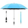 Elyebxj Ombrello per Sedia con Morsetto, Ombrello per Sedia a rotelle Pieghevole e Regolabile a 360° - Parasole con Blocco UV, Blu Lago, 23, 00 Pollici