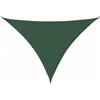Todiikf Tenda parasole triangolare, 5 x 5 x 6 m, verde scuro, resistente alle intemperie, protezione solare per giardino, terrazza e balcone, telo ombreggiante antistrappo, con fissaggi in acciaio