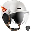 CASR Glow Casco per Monopattino Elettrico Adulto Uomo Donna | Casco per bicicletta con visiera, luce LED, frecce direzionali, telecomando, USB-C, paraorecchie rimovibili e regolazione