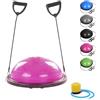 FFitness Balance Half Ball (Ø 60 cm) | Palla Gonfiabile Mezza Sfera | Fitness Trainer per Yoga Pilates Funzionale Fisioterapia | con elastici, manici e pompa