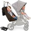 PEQUEANDO Amaca Sedile Passeggino - Seggiolino Aggiuntivo Fratello Maggiore 2-5 Anni Compatibile Tutti i Passeggini Compatto Pieghevole Alternativa Pedana Passeggino Buggy Board (Nero)