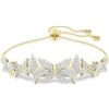 Swarovski Idyllia Lilia Braccialetto, Gioiello Versatile con Pavé di Cristalli, Chiusura a Scorrimento, Motivo a Farfalla, Placcatura in Tonalità Oro, 24 cm, 1,5 x 5,6 cm