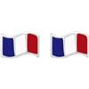 Zenvie Orecchini bandiera francese, argento sterling 925