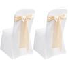 BYZESTY 2 coprisedia bianco per matrimonio, elasticizzato, con 2 fiocchi, per feste, matrimoni, celebrazioni, soggiorno, sala da pranzo