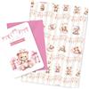 LINA OFFICINE GRAFICHE CREATIVE Set Battesimo con Biglietto 16 x 12 cm e Carta Regalo 100 x 70 cm, Motivo Orsetto Rosa