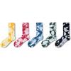 NC - 5 paia di calzini da donna Tie Dye Crew calzini da uomo alla moda colorati calzini sportivi traspiranti