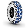PANDORA Gioielli Blu Sparkle Distanziatore Cristalli Charm in Argento Sterling, Metallo Metallo Cristallo, Cristalli