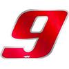 4R Quattroerre.it Numero Gara 9 Anodizzato, Rosso, 65 x 85 mm