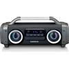 Lenco SPR-100BK - Altoparlante Bluetooth® resistente agli spruzzi Radio FM USB e SD con effetti luminosi - Nero