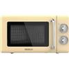 Cecotec Forno a microonde meccanico da 20 litri Proclean 3010 Retro Yellow. in 6 livelli, timer fino a 30 minuti, modalità sbrinamento, design vintage in giallo, finiture in acciaio