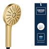 GROHE Vitalio Joy+ 120 Doccino doccia con 3 getti: pioggia, getto, booster (risparmio idrico 6,3 l/min, protezione antiscottatura, sistema di montaggio universale), oro, 134863GN00