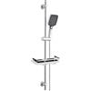 Görbach Saliscendi Doccia con Soffione 3 Getti, Asta Doccia 100 cm Cromo | Asta Doccia Acciaio inox con Supporto per Doccetta e Tubo, Colonna Doccia Adattarsi ai Fori Esistenti con Mensola doccia