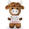 Buioata Regali Donna, Idee Regalo Donna Compleanno, Regalo Motivazionale Peluche Uncinetto Mucca Highland Positivo, Piccolo Amigurumi di Fatto a Mano, Idea Regalo Esame Colloquio Compleanno Amico Collega