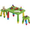 Relaxdays Set per bambini: 1 tavolino, 2 sgabelli, plastica leggera, facile da pulire, angolo gioco, multicolore