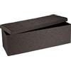 Relaxdays Pouf Pieghevole Con Contenitore XXL, Panca Divanetto Portaoggetti, Lino, HxLxP 38 x 114 x 38 cm, Marrone