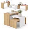 BAKAJI Set 3 Tavolini da Salotto ad Incastro Design Moderno in Legno MDF Bicolore Quercia Dimensioni 65 x 30 x 39 cm