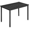 VASAGLE Tavolo da Pranzo, Tavolo da Cucina, 70 x 110 x 77 cm, per 4 Persone, Scrivania, Design Industriale, Nero Ebano e Nero Opaco KDT081B02