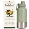 Anima Pets Borraccia per cani 3 in 1, abbeveratoio e ciotola portatile, in acciaio inox 304, bottiglia termica da 1 l, mantiene il freddo per 24 ore e il caldo per 12 ore, ideale per passeggiate, viaggi ed