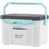 Fzaqwen Borsa Frigo da Pesca All'aperto Scatola Termica Contenitore Ghiacciaia Portatile Refrigeratore 18l in PP E Lega di Alluminio Isolamento Fino Ore, Blu+Bianco