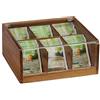Relaxdays Scatola Porta Tè e Tisane, 90 Bustine, Organizer con Coperchio, Salva-Aroma, HLP 9,5x22x20,5 cm,legno naturale