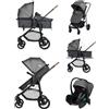 Bebeconfort Haze Trio Passeggino per bambini 0-4 anni, max 22 kg, Passeggino Leggero e Compatto, Seduta Convertibile in Navicella, Seggiolino Auto i-Size, Coprigambe e parapioggia, Tinted Stone