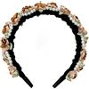 ALMLWIAJ Fascia con Fiori Donna - Corona Floreale Elegante per Matrimoni, Feste, Accessorio Capelli Stile Bohémien (Caffè)