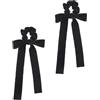 PEUTIER 2 Pezzi Elastici per Capelli Donna, Fiocchi per Capelli in Velluto Nero per Donna, Eleganti Fiocchi per Capelli con Fasce Elastiche Fermacoda di Cavallo Regalo per Donne Ragazze