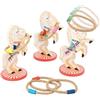 Janod - Gioco Lancio degli Anelli Cavalli Applepop - Gioco di Abilità per Bambini - 3 Cavalli + 6 Anelli - Stimola la Manualità - Giocattolo in Legno FSC - Dai 3 Anni, J03366