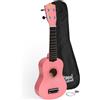 Mad About SU8-PK Ukulele soprano in rosa con custodia morbida, plettro e corde di ricambio, Ora dotato di corde in carbonio nere che offrono un suono più brillante