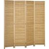 HOMCOM 4 pannelli divisorio bambù, portatile pieghevole 5.5', Nat.