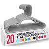 Utopia Home Confezione da 20 grucce per bambini, in plastica, 29 cm, per armadio, per vestiti e neonati, per uso quotidiano (grigio)