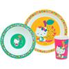 FUN HOUSE HELLO KITTY 005988 - Set da pranzo composto da piatto piatto piatto Ø 22 cm, piatto cavo o ciotola Ø 16 cm e bicchiere da 220 ml per bambini, colore: Rosa