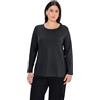 Ulla Popken Maglietta a Maniche Lunghe da Donna, Nero, 52/54 IT