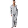 Tommy Hilfiger Donna Set Pigiama Stripe Lungo, Grigio (Thin Stripe Light Grey), S
