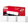 Mercusys TP-Link Halo H3600BE Mesh Wi-Fi 7 BE3600Mbps Dual-Band, 3 Porte WAN/LAN Gigabit, Coperti fino a 650m2, 4K-QAM, MLO, Multi-RUs, VPN, Controllo da APP, 3pz