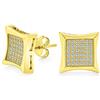 Bling Jewelry Orecchini a lobo a forma di aquilone con zirconi cubici a pavé micro quadrato per uomo placcati in oro 14K in argento sterling .925 5MM