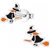 Zenvie Orecchini strega su scopa, argento 925, Halloween