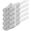 1aTTack.de 3.0m CAT.6 CAT6 Cavo Ethernet LAN 1000 Mbit/s, 5x - bianco | Cavo patch Internet Cat 6, cavo LAN di rete, per switch, router, modem e patch panel