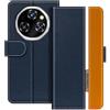 UOGNADGD Custodia in pelle a righe per Oukitel WP55 5G - Blu | 6.6 Custodia portafoglio flip con blocchi di colore, chiusura magnetica, supporto e portacarte