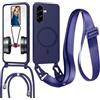 GoodcAcy Magnetica Silicone Cover per Samsung Galaxy A57 con Cordino, Compatibile con Magsafe, Ultra Sottile Silicone TPU Antiurto Custodia con Collana Laccio rimovibile per Samsung Galaxy A57, Blu