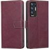 RankOne Cover per OPPO Find X3 Neo (6.55 Inches), Custodia Flip Pelle Portafoglio, Magnetica Libro Bumper Cover Case - Rosso