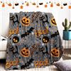WZXGHE Coperta Halloween 150x200,Morbida Sofficeo Zucca,Fantasma Pipistrello Motiv flanella Plaid,Per HalloweenCopridivano (Halloween-B, 150x200cm)